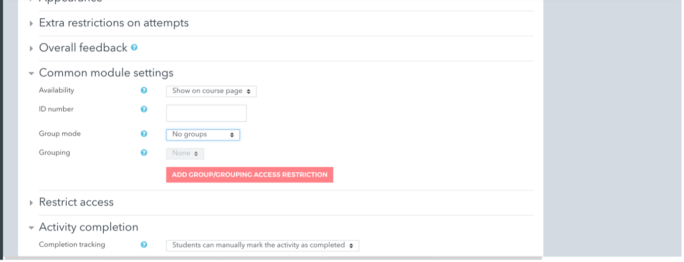 Common Module Settings